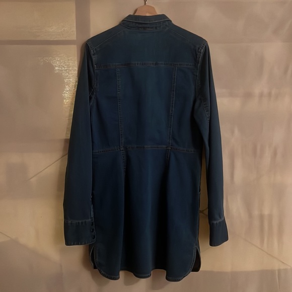 Free People Dynomite Medium Wash Long Sleeve Denim Dress - Picture 6 of 8